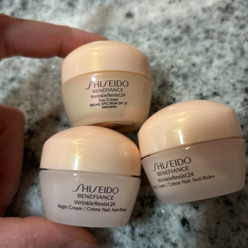 3-pc Shiseido Benefiance WrinkleResist24 day & night Cream bundle 0.34oz each - Picture 2 of 3